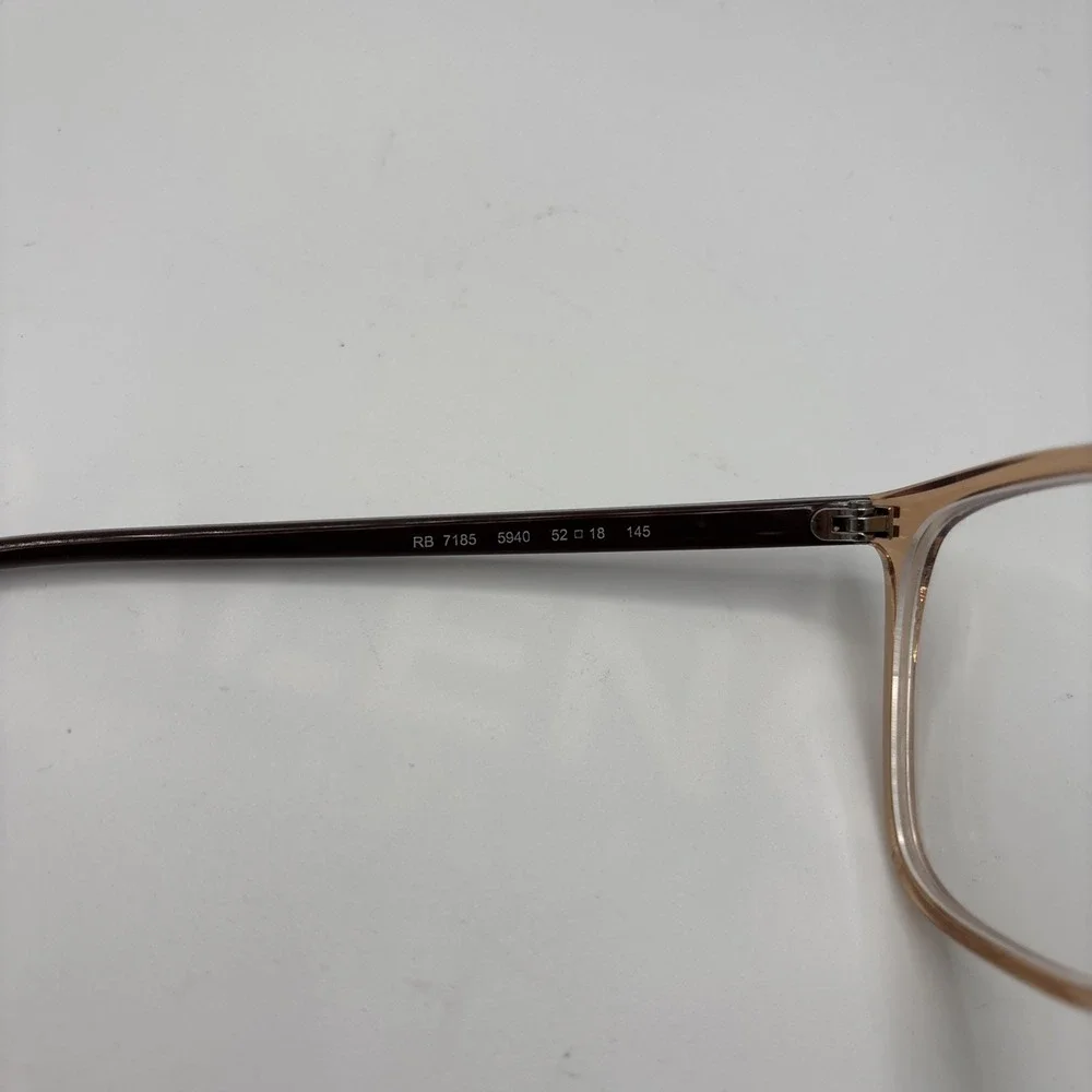 RAY BAN RB 7185 5940 TRANSPARENT BROWN AUTHENTIC EYEGLASSES 52-18-145mm #436